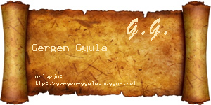 Gergen Gyula névjegykártya